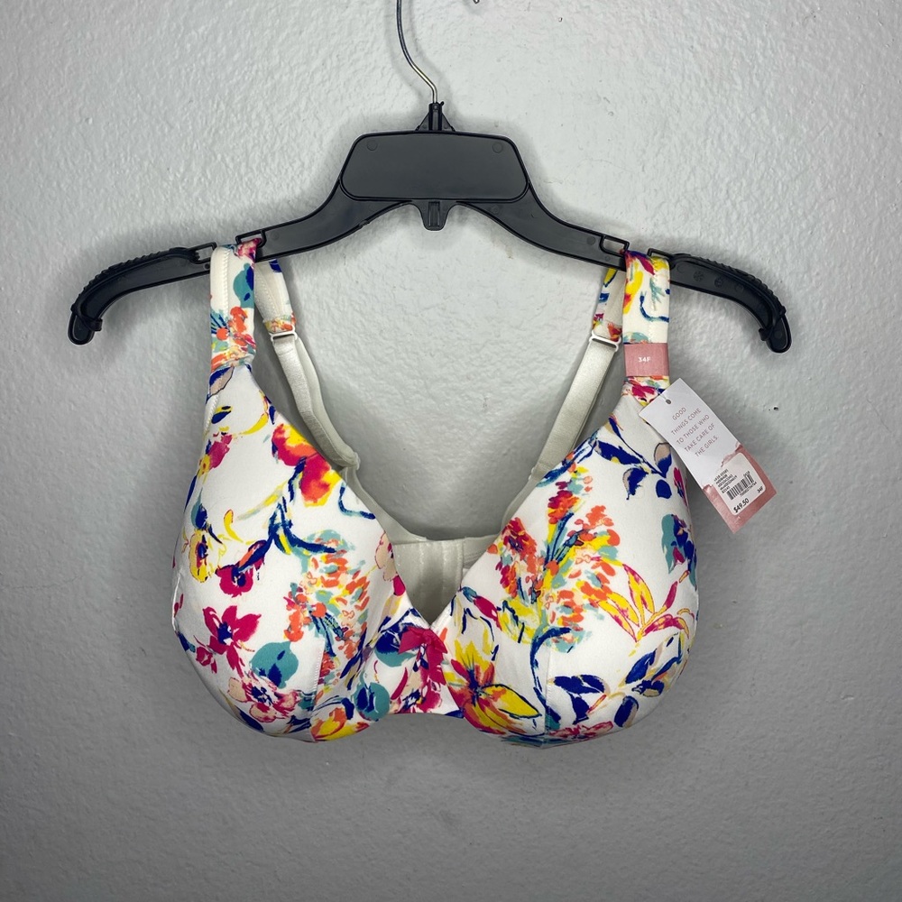 NWT‼️CACIQUE Lightly Lined Floral Tshirt Bra— 34F